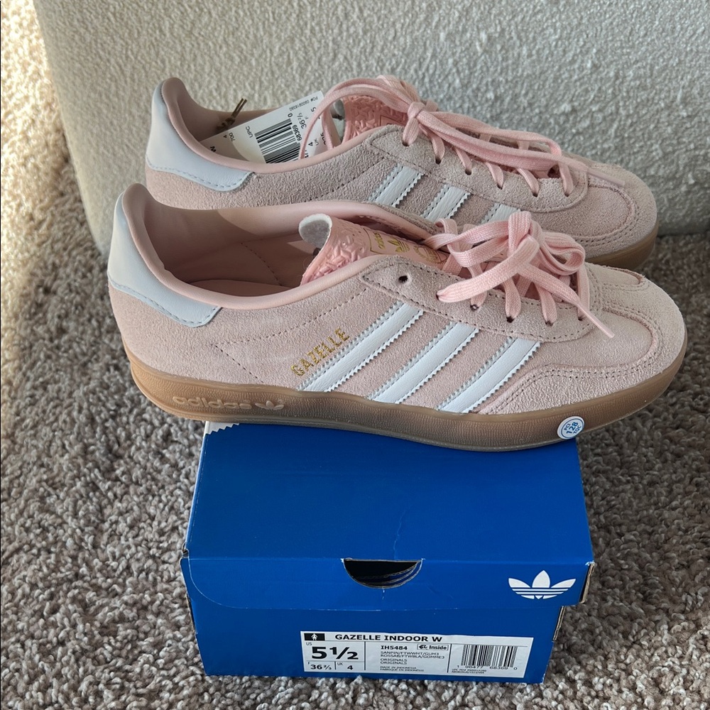 Adidas Gazelle - NWT! - Pink and White Sneakers - Picture 3 of 7